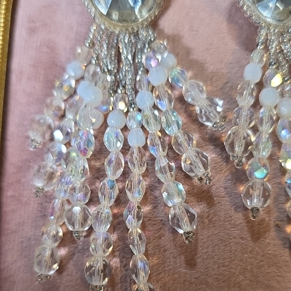 Silver Crystal Dangle Earrings - Picture 4 of 5